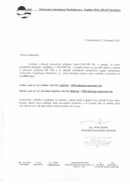 Cena vody od 1.1.2016