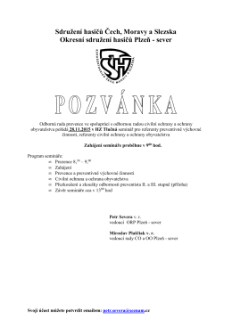 pozvanka na seminar 2015 - OSH Plzeň