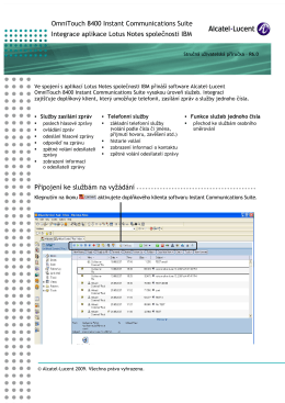 OmniTouch 8400 Instant Communications Suite Integrace aplikace
