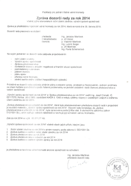 Zpráva dozorčí rady za rok 2014