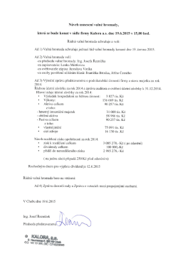 Návrh usneseni valné hromady,