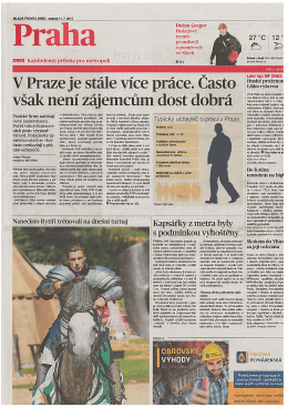 Čl&aacute;nek s rozhovorem na&scaron;&iacute; kolegyně Mirky Chvojkov&eacute; o