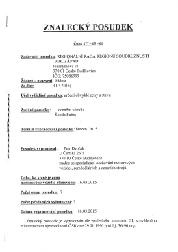 Znaleck&yacute; posudek &Scaron;koda Fabia