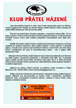 KLUB PŘÁTEL HÁZENÉ - HBC Strakonice 1921