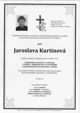 V hlubok&eacute;m z&aacute;rmutku oznamujeme V&scaron;em př&iacute;buzn&yacute;m, př&aacute;telům a