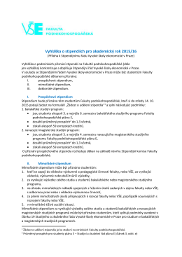 Vyhláška o stipendiích pro akademický rok 2015/16