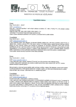 C151044 - Vypoř&aacute;d&aacute;n&iacute; dotazu ze dne 19.05.2015