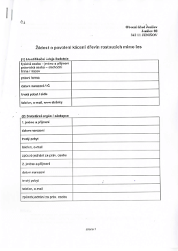 Žádost o povolení kácení dřevin rostoucích mimo les