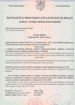 Povolení k provozování leteckých prací