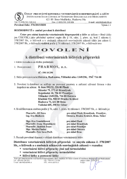 Distribuční povolení USKVBL