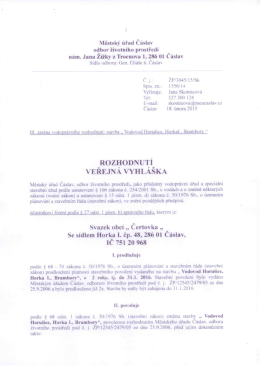 stavba "Vodovod Horu&scaron;ice, HorkaI., Brambory"