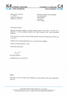 připomínky ze dne 29. září 2015 - Komora auditorů České republiky