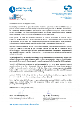 Cesk&eacute; republiky MEDIAN