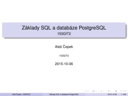 Základy SQL a databáze PostgreSQL