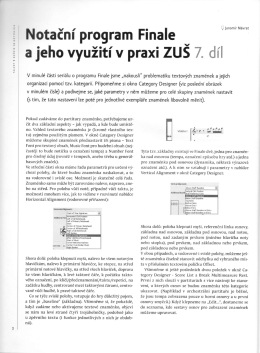 Notačn&iacute; program Finale a jeho využit&iacute; v praxi ZU&Scaron; 7. d&iacute;l
