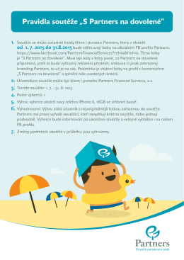 Pravidla soutěže „S Partners na dovolené“