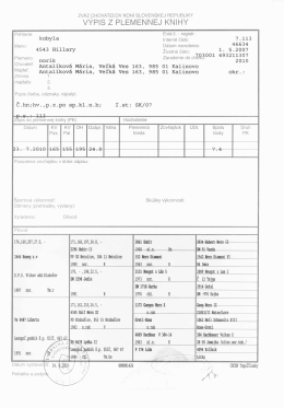 v&Yacute;PIS Z PLEMENNEJ KNIHY