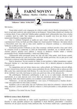 FARN&Iacute; NOVINY - Ř&iacute;mskokatolick&aacute; farnost Vodňany