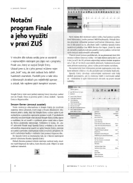 Notačn&iacute; program Finale a jeho využit&iacute; v praxi ZU&Scaron; 4. d&iacute;l
