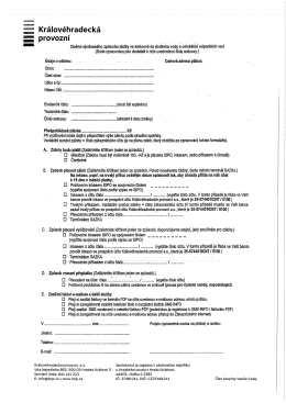 Formul&aacute;ř pro změnu platebn&iacute;ho styku a z&aacute;lohov&aacute;n&iacute;