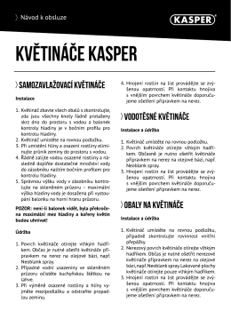 N&aacute;vod k obsluze - květin&aacute;če, obaly