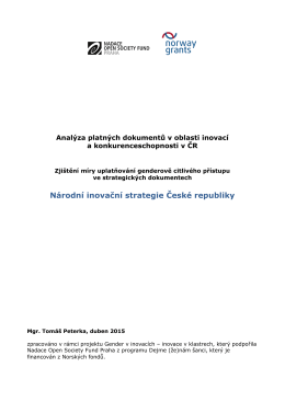 Analýza Národní inovační strategie ČR 2012-2020