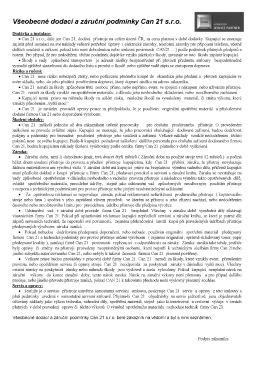 Všeobecné dodací a Záruční podmínky Can 21 s.r.o.