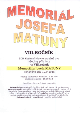 memoriál josefa matuny - viii. ročník - 19.9.2015