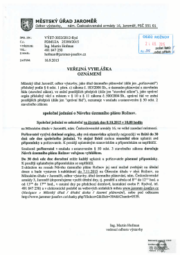 společn&eacute; jedn&aacute;n&iacute; o N&aacute;vrhu &uacute;zemn&iacute;ho pl&aacute;nu Rožnov