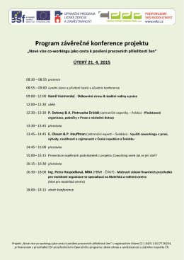 Program závěrečné konference projektu