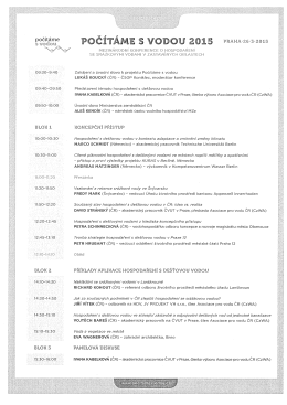 Program konference Poč&iacute;t&aacute;me s vodou 2015