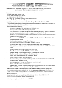 Zařízení na automatickou selektivní aplikaci chemického postřiku s