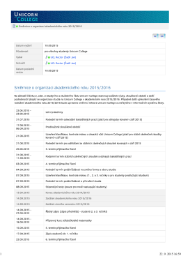 Směrnice o organizaci akademického roku 2015