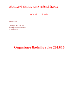 Organizace školního roku 2015 / 2016