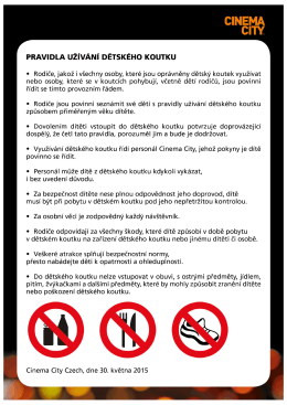 PRAVIDLA UŽ&Iacute;V&Aacute;N&Iacute; DĚTSK&Eacute;HO KOUTKU