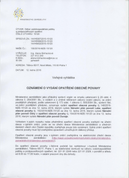 známení o vydání opatření obecné povahy