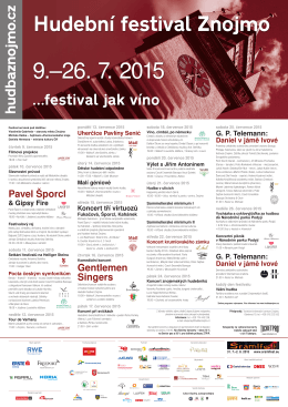 Plakát HFZ 2015 - Hudební festival Znojmo