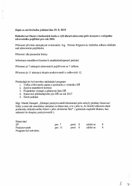 Zápis ze závěrečného jednání dne 19. 8. 2015 Dohodovací řízení o