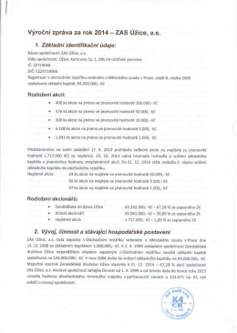 Výroční zpráva za rok 2014
