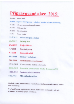 Připravovan&eacute; akce 2015:
