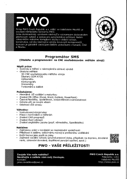 Firma PWO Czech Republic a.s. s&iacute;dl&iacute;c&iacute; ve Vala&scaron;sk&eacute;m Meziř&iacute;č&iacute; je