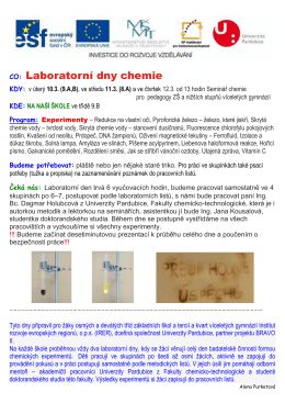 CO: Laboratorní dny chemie
