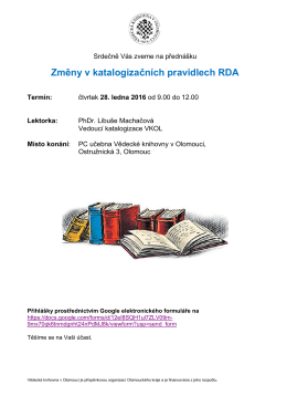 Změny v katalogizačních pravidlech RDA