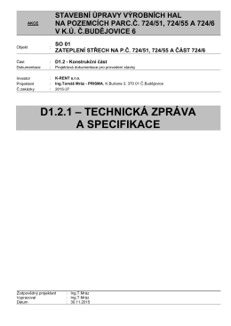 D121 Technicka zprava a specifikace