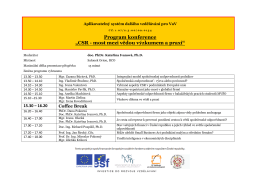 Program konference „CSR - most mezi vědou výzkumem a praxí“
