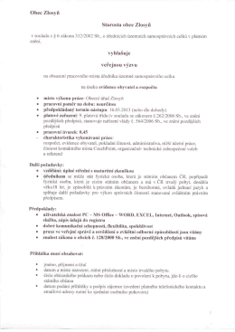 Obec Zlosyň Starosta obce Zlosyň