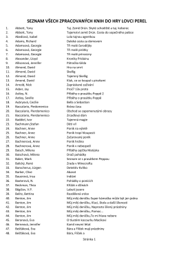 seznam všech zpracovaných knih do hry lovci perel