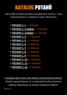 KATALOG POTAHŮ - Neonabytek.cz Neonabytek.cz