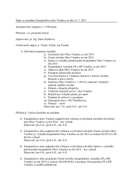 Zápis a usnesení ze zasedání ZO dne 16.3.2015