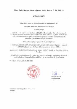 Zámer na zámenu pozemkov